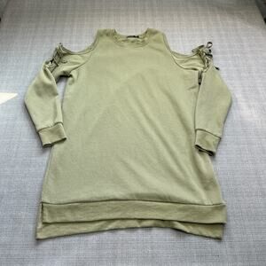 Solutions‎ Cold Shoulder Sweatshirt Dress Medium Y2K Pullover Cozy Loungewear